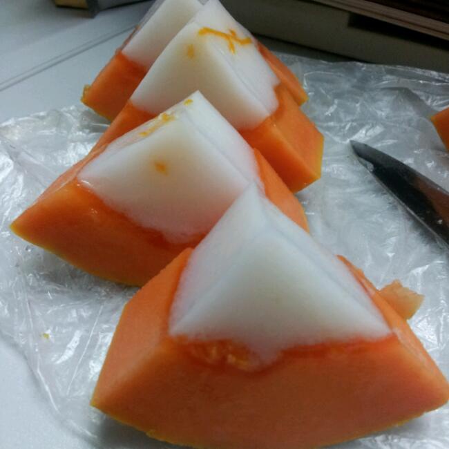 木瓜杏仁冻