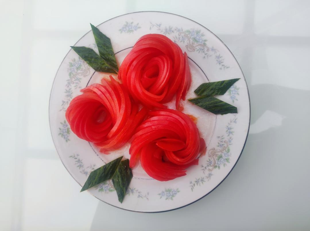 年夜菜之花开富贵~西红柿玫瑰花
