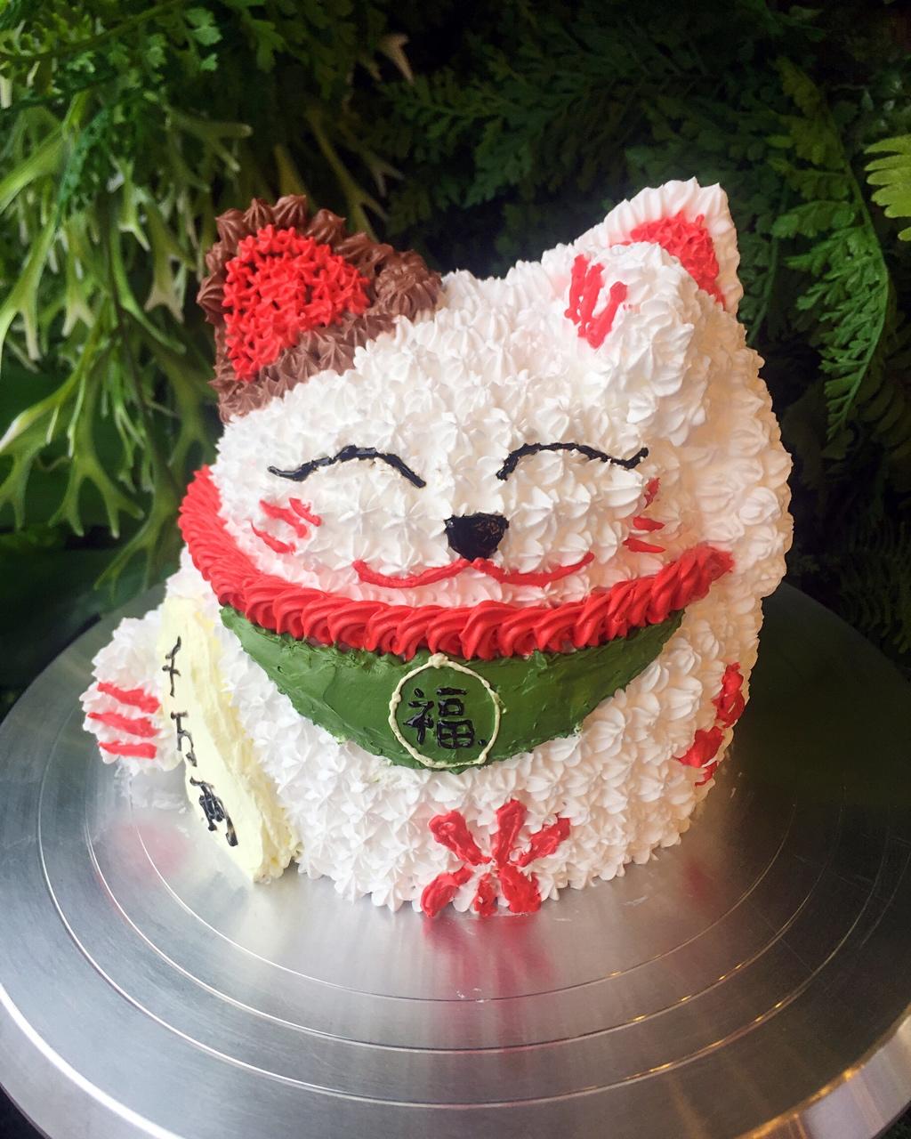 恋上风景做的私房爆款之淡奶油招财猫蛋糕