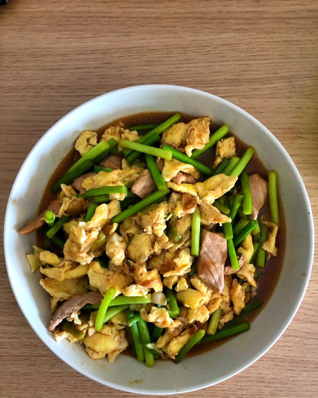蒜薹炒鸡蛋