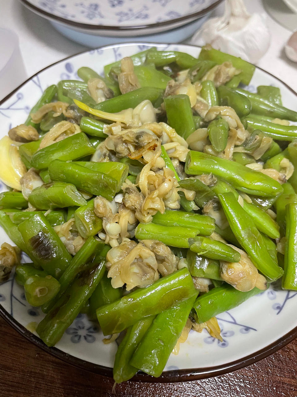 超简单鲜美四季豆炒蛤蜊肉