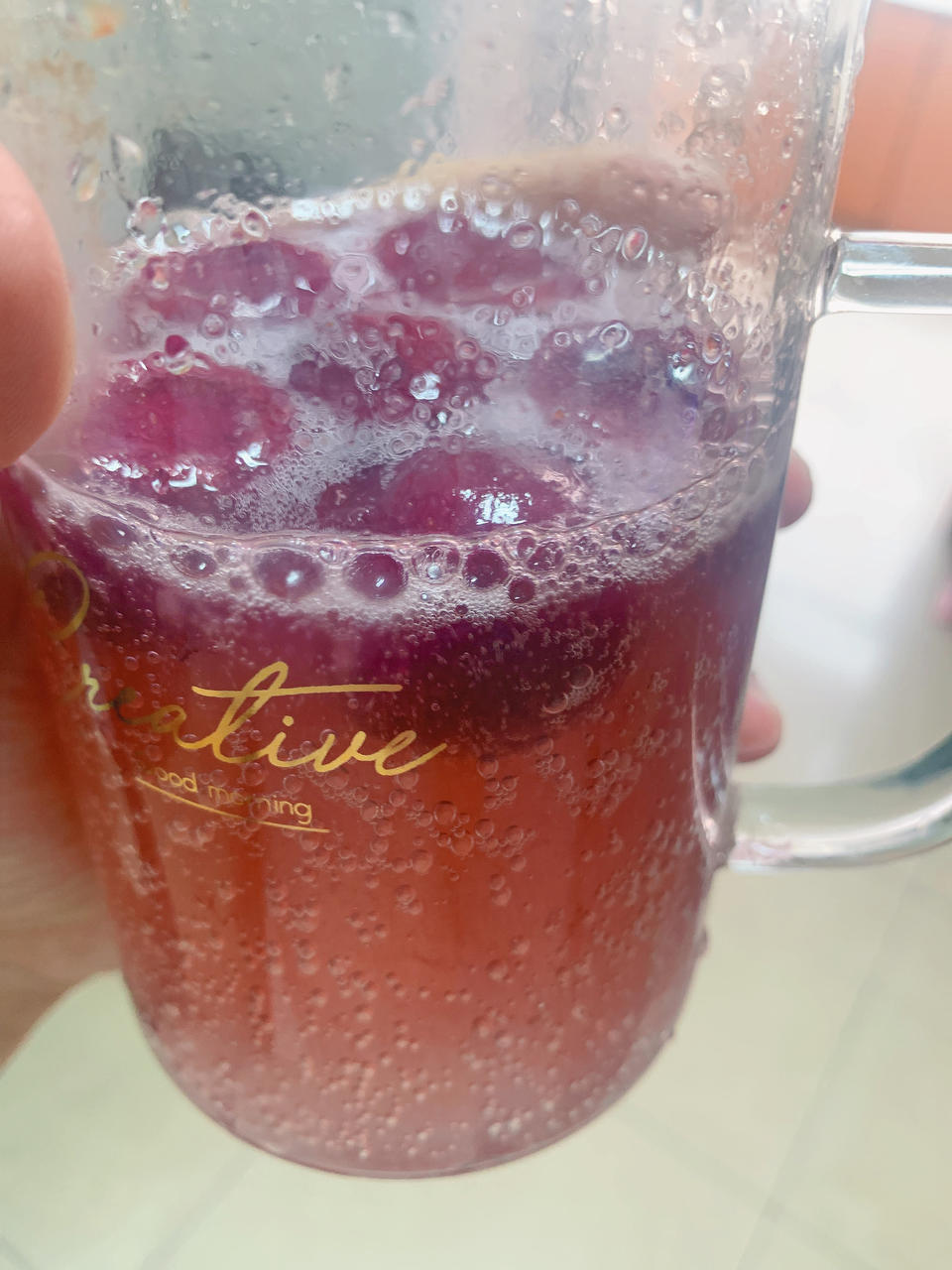 10分钟快手无糖也甜葡萄冰-气泡水的绝配，补足花青素