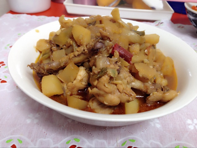 土豆焖鸡腿