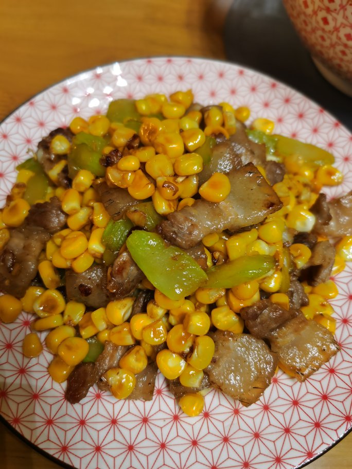 玉米炒肉粒