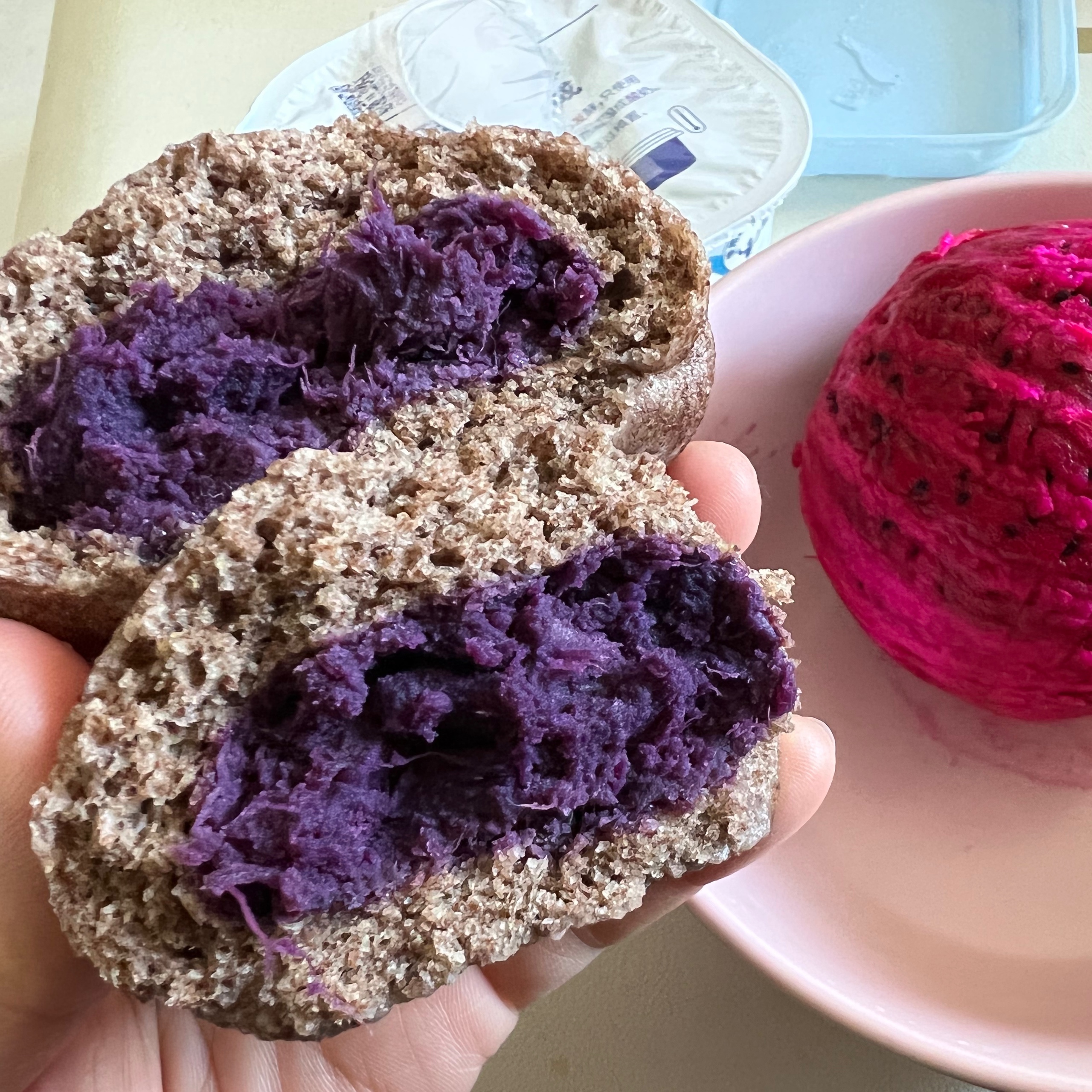 减脂星人必备的紫薯全麦包的做法