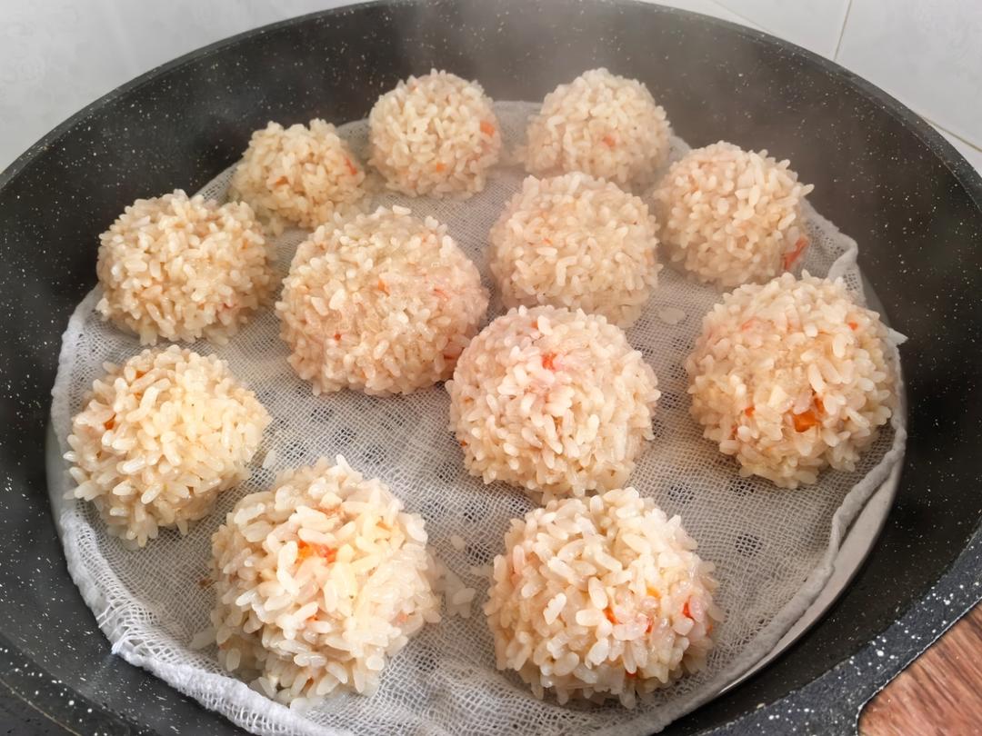 胡萝卜山药糯米肉圆子❤️珍珠丸子❗️儿童健脾胃主食