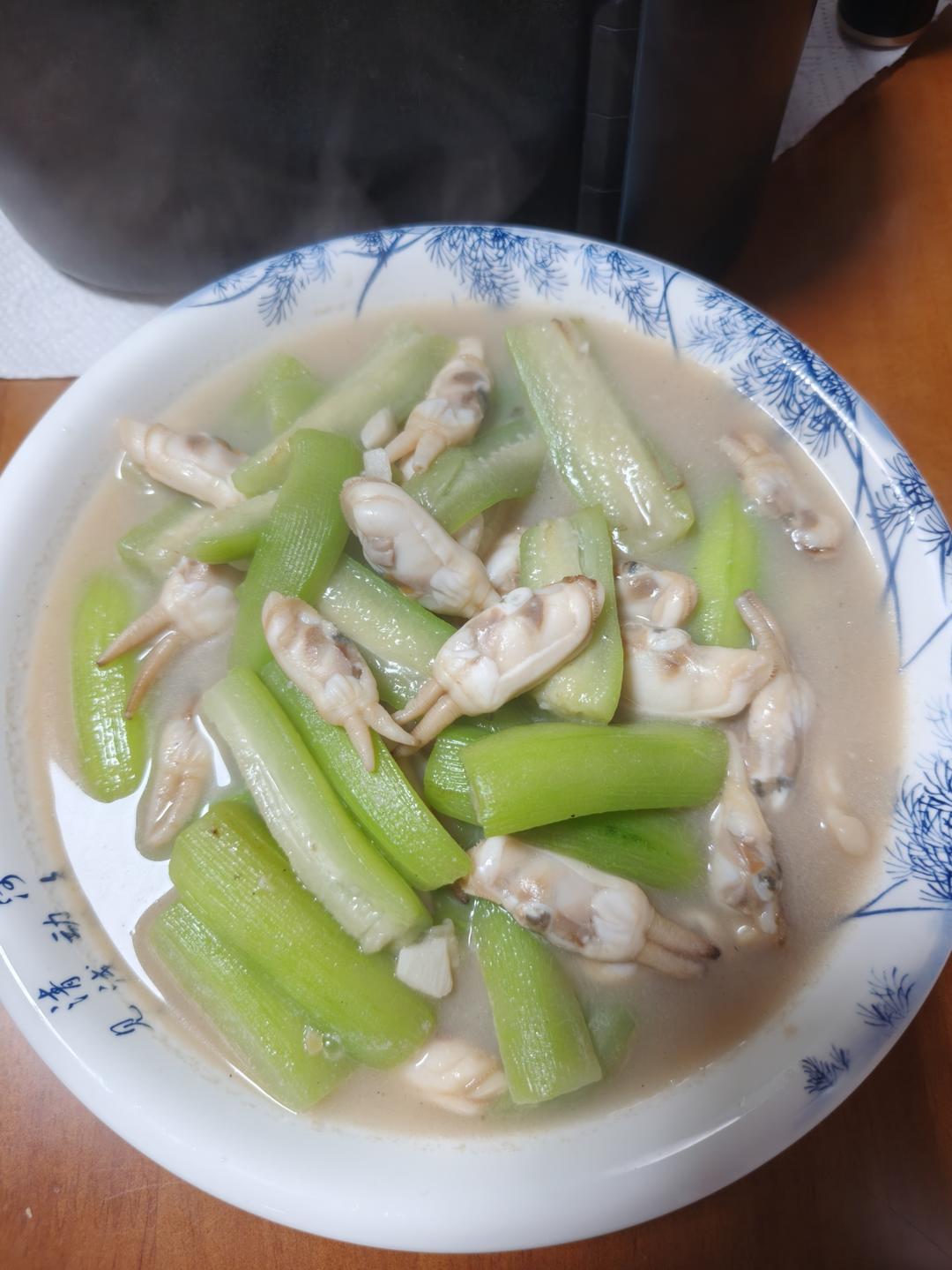 丝瓜炒蛏子