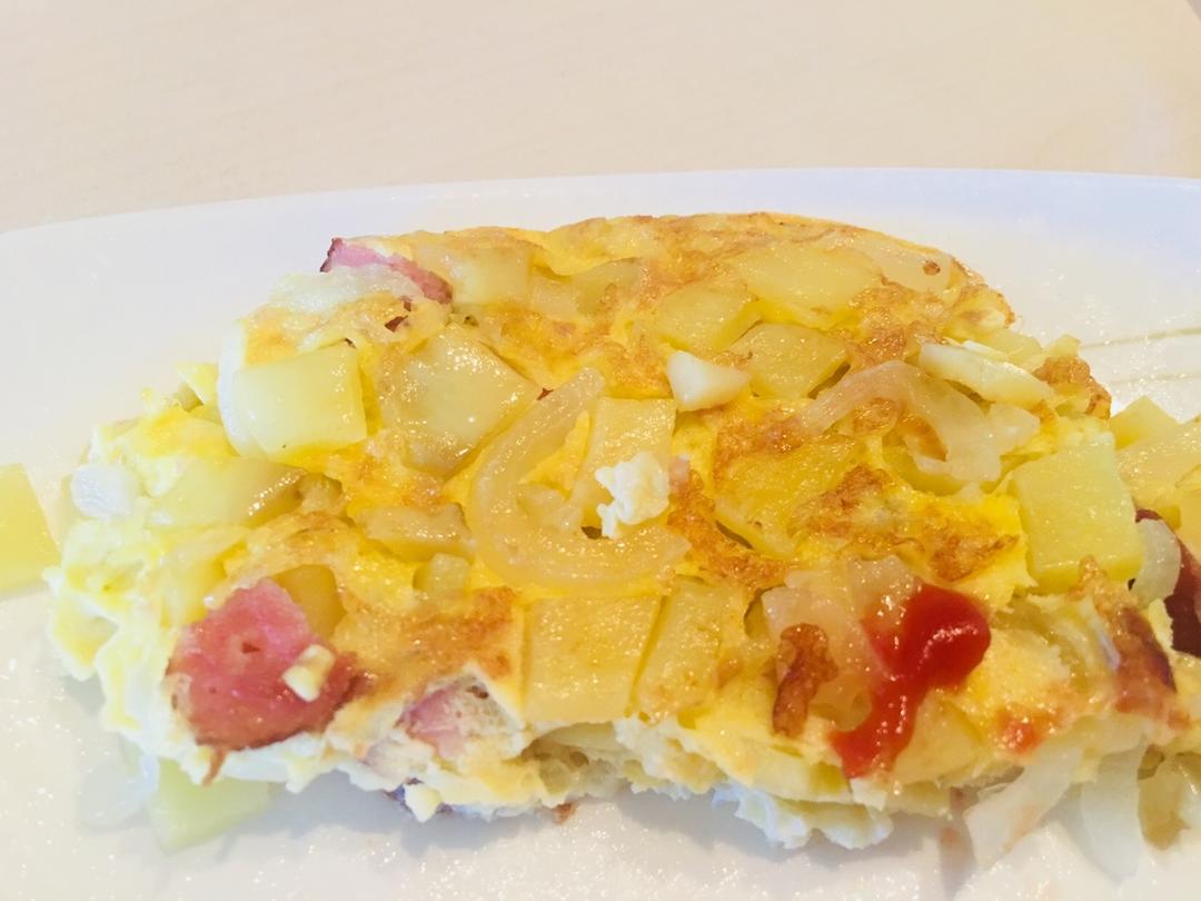 鸡蛋土豆培根蛋饼