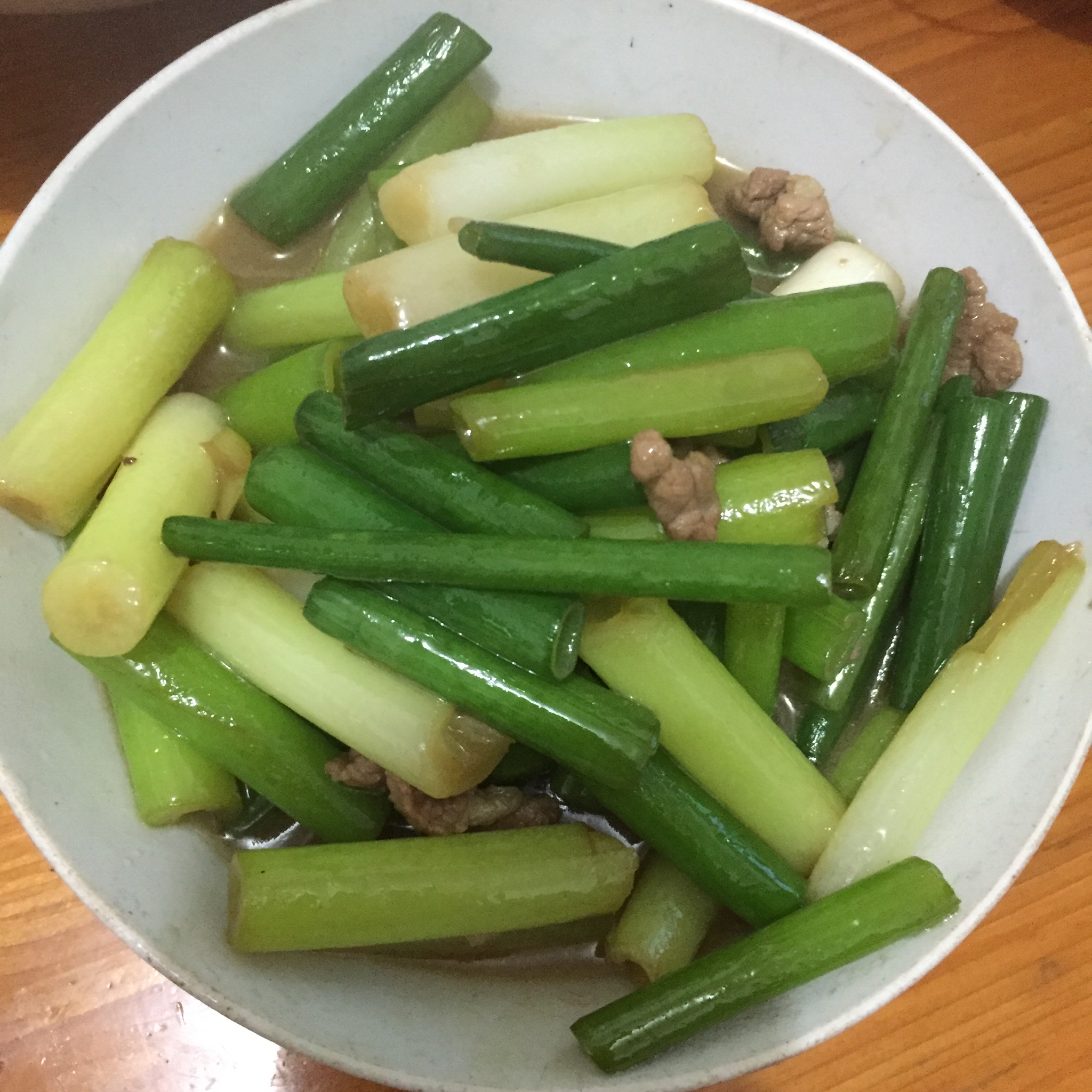 蒜苗炒肉丝