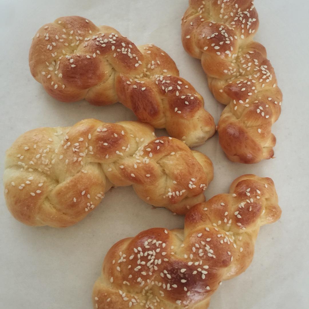 砂糖麻花面包（两股辫子）