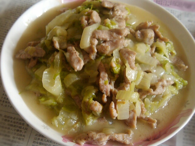 白菜烂糊肉丝