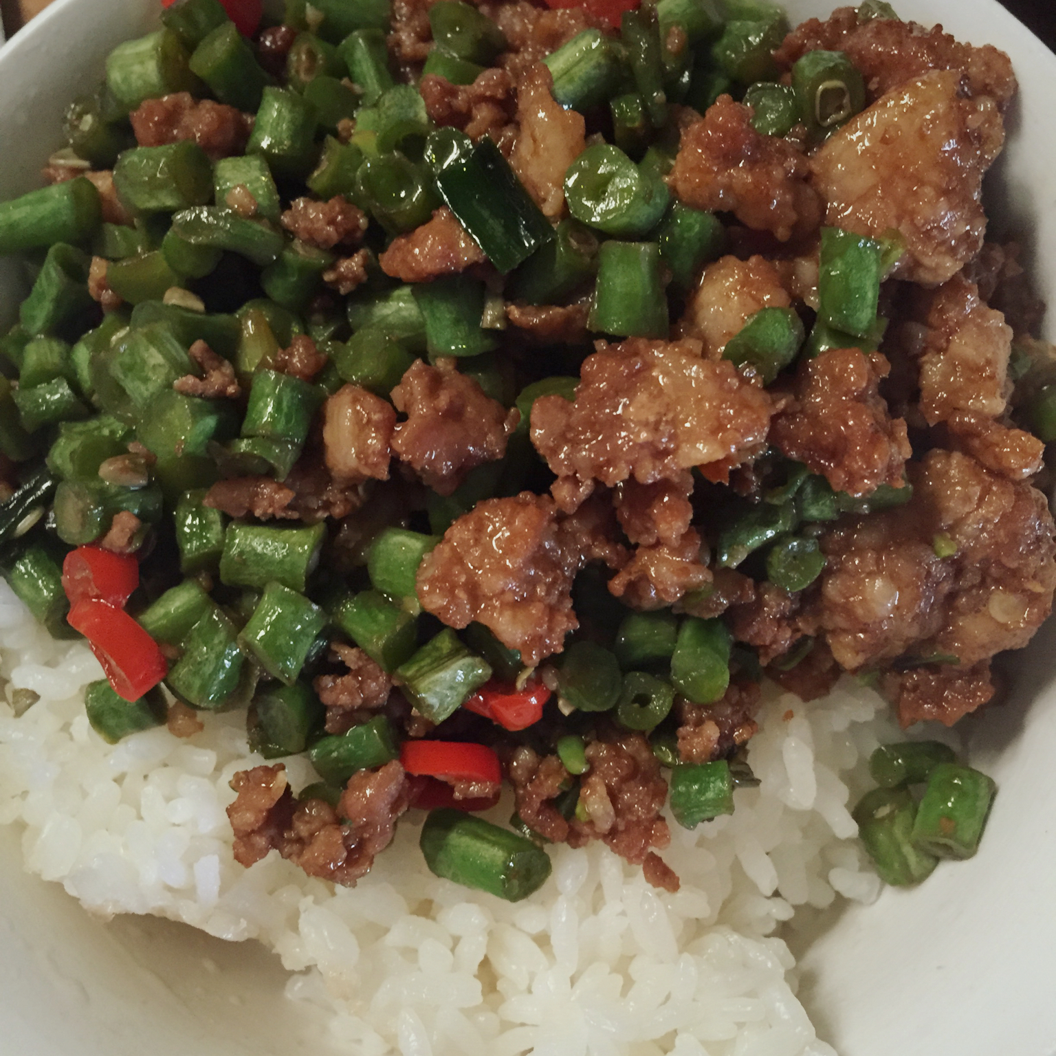肉沫豆角下饭菜
