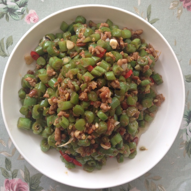 肉沫豆角下饭菜
