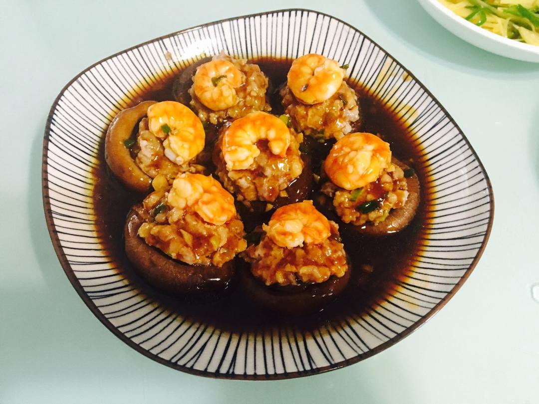 香菇肉末蒸虾仁