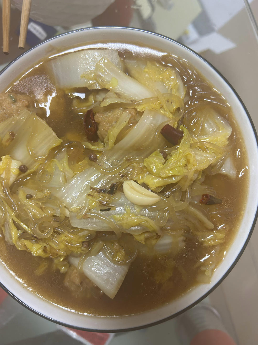 家常白菜粉条炖豆腐