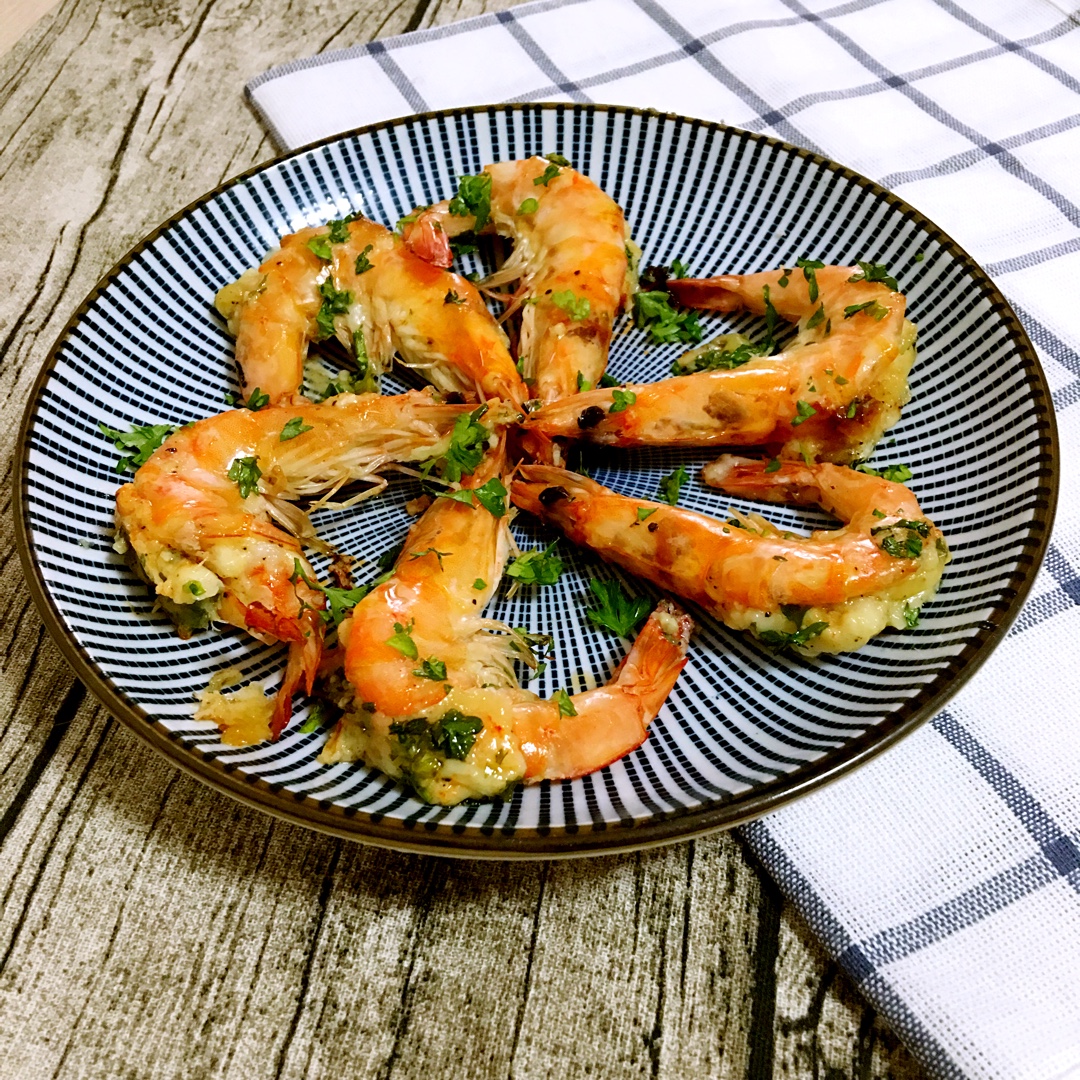 芝士烤虾（无蒜蓉版）