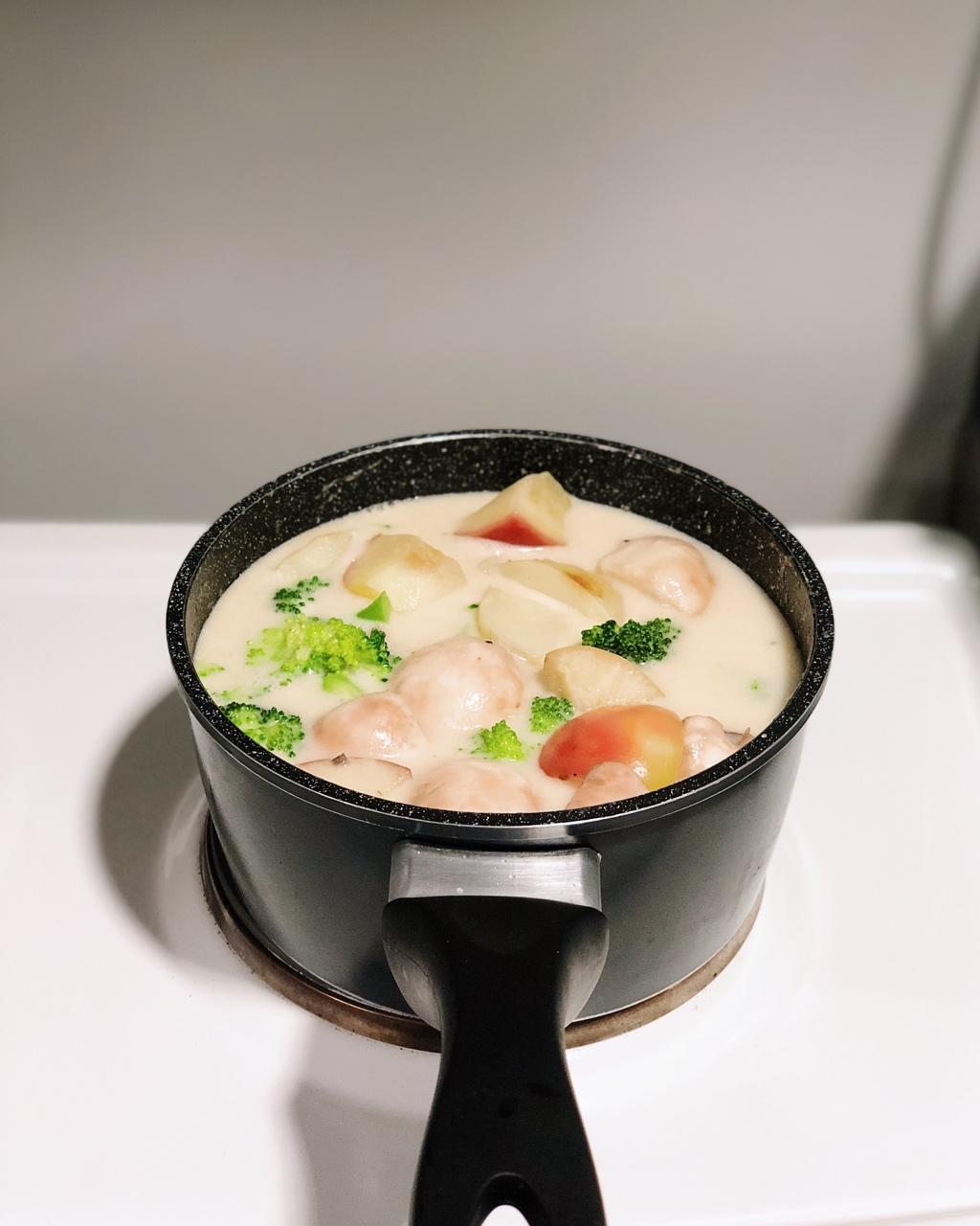 三文鱼奶油炖菜+芝士焗饭【曼食慢语】