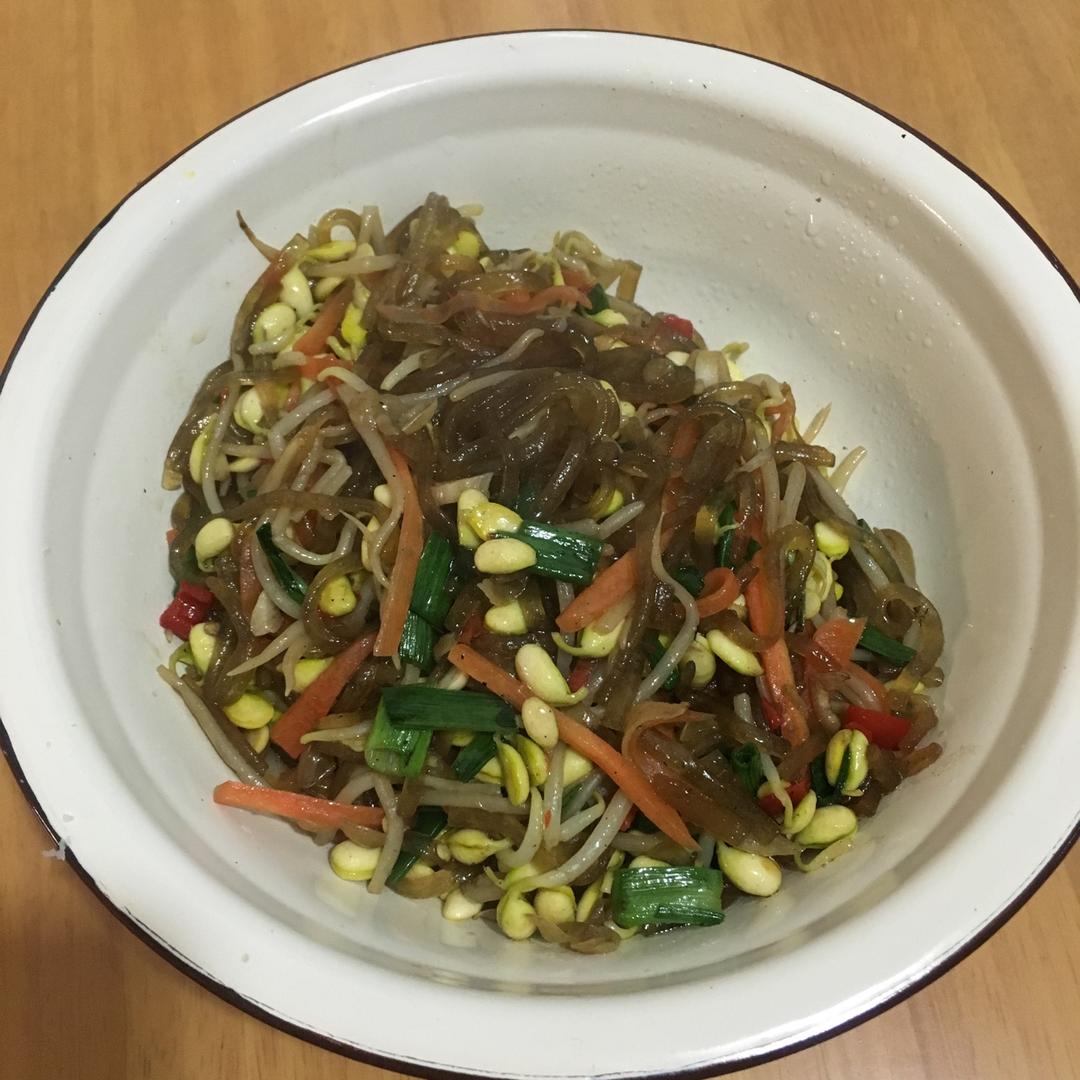 豆芽炒粉丝