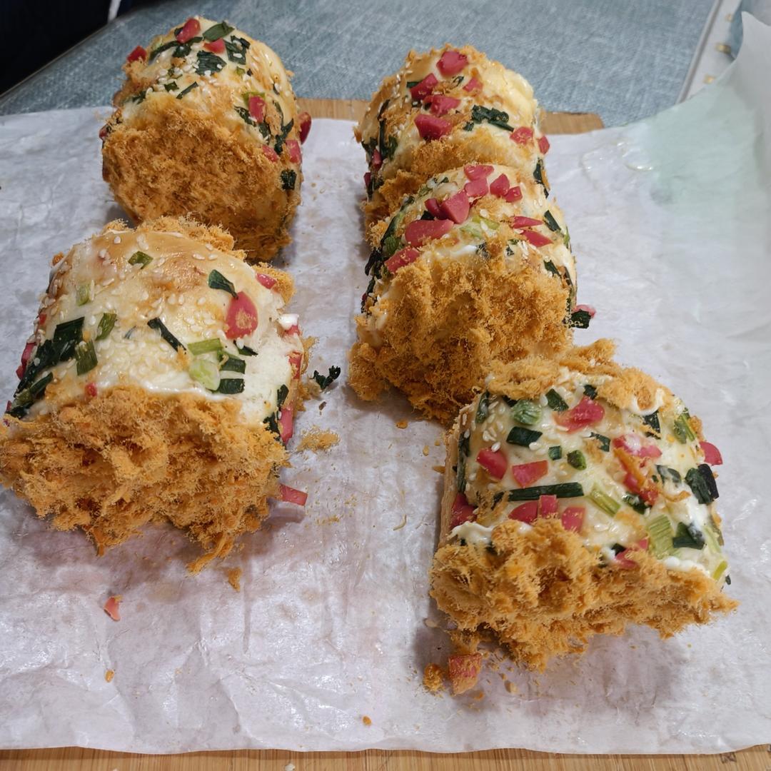 海苔香葱肉松面包卷（28cm方盘）