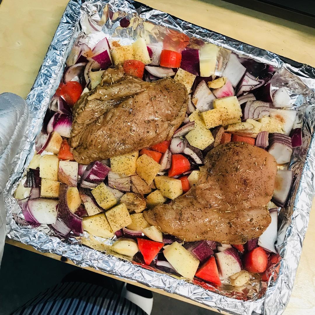 香醋时蔬烤鸡胸