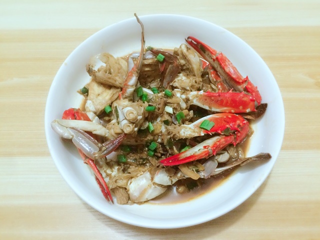 姜葱炒花蟹