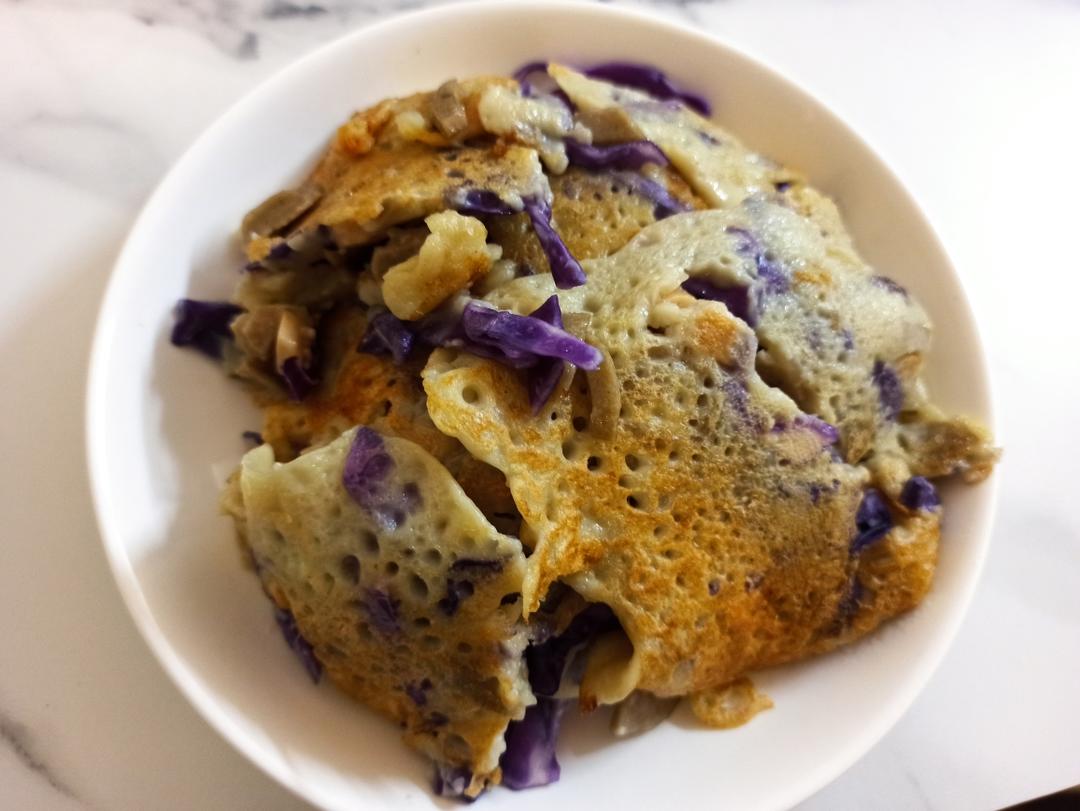 紫包菜/紫甘蓝煎饼的做法