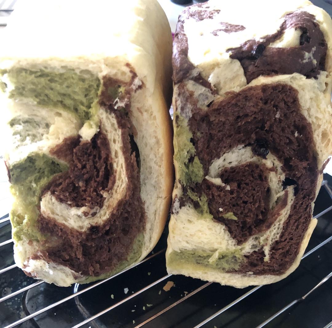 双色吐司-抹茶红豆/紫薯红豆