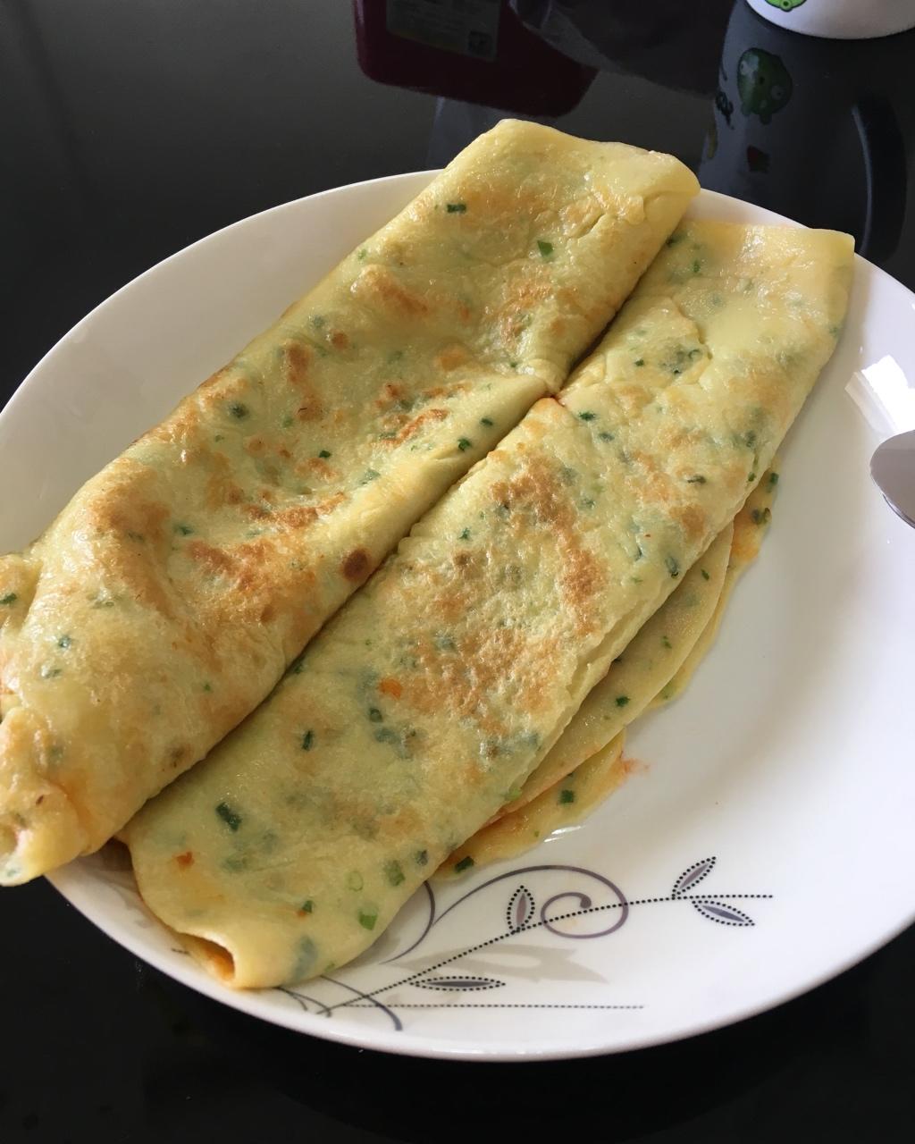 快手鸡蛋饼～～十分钟早餐！