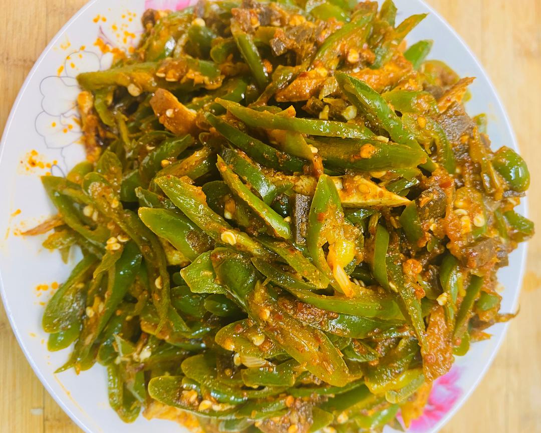 青椒咸菜炒辣子