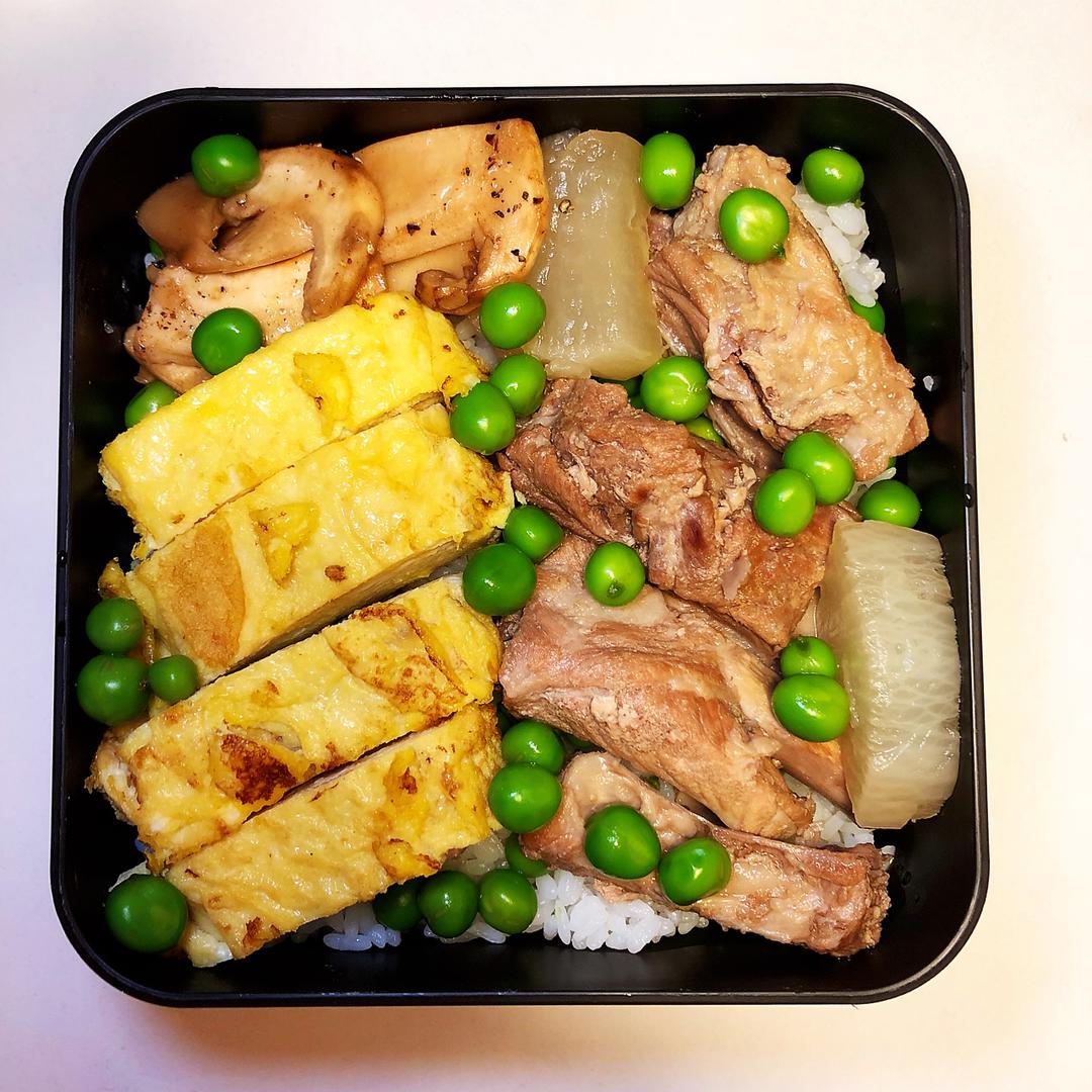 分享作品 便当 黄油黑椒煎松茸 日式煎蛋卷