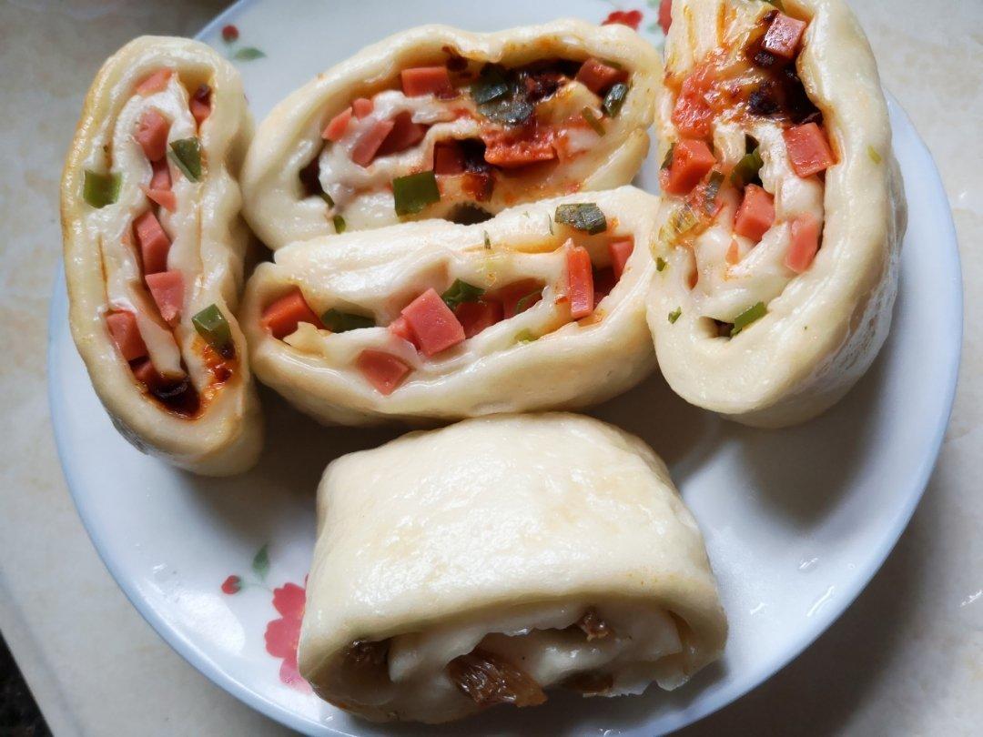 葱香培根手撕馒头卷