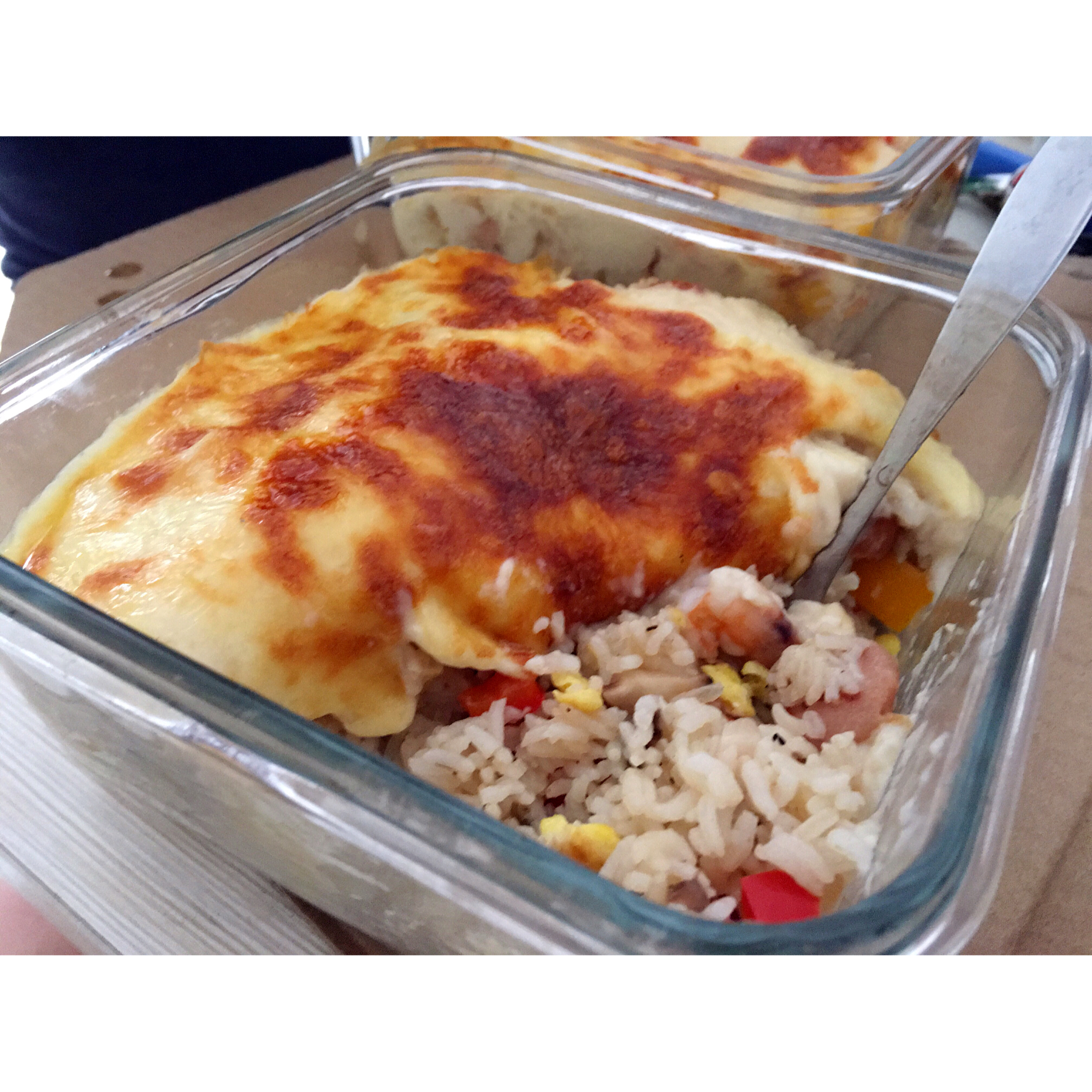 海鲜焗饭 Seafood Fried Rice with Cheesy Topping