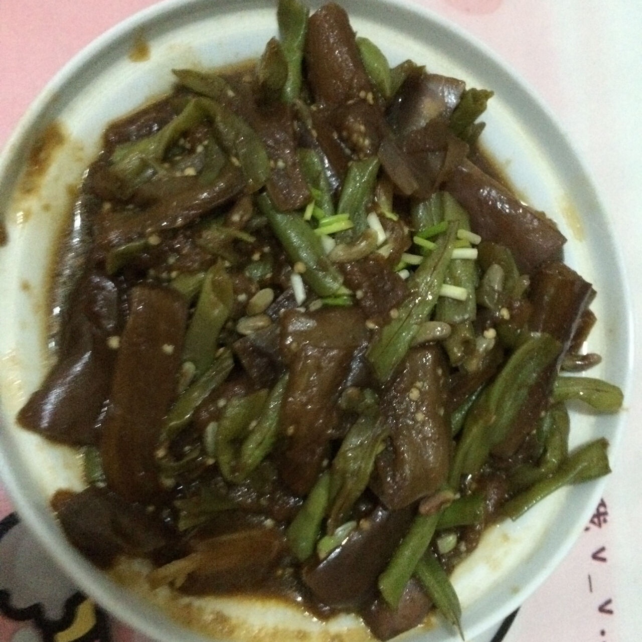 豆角炒茄子