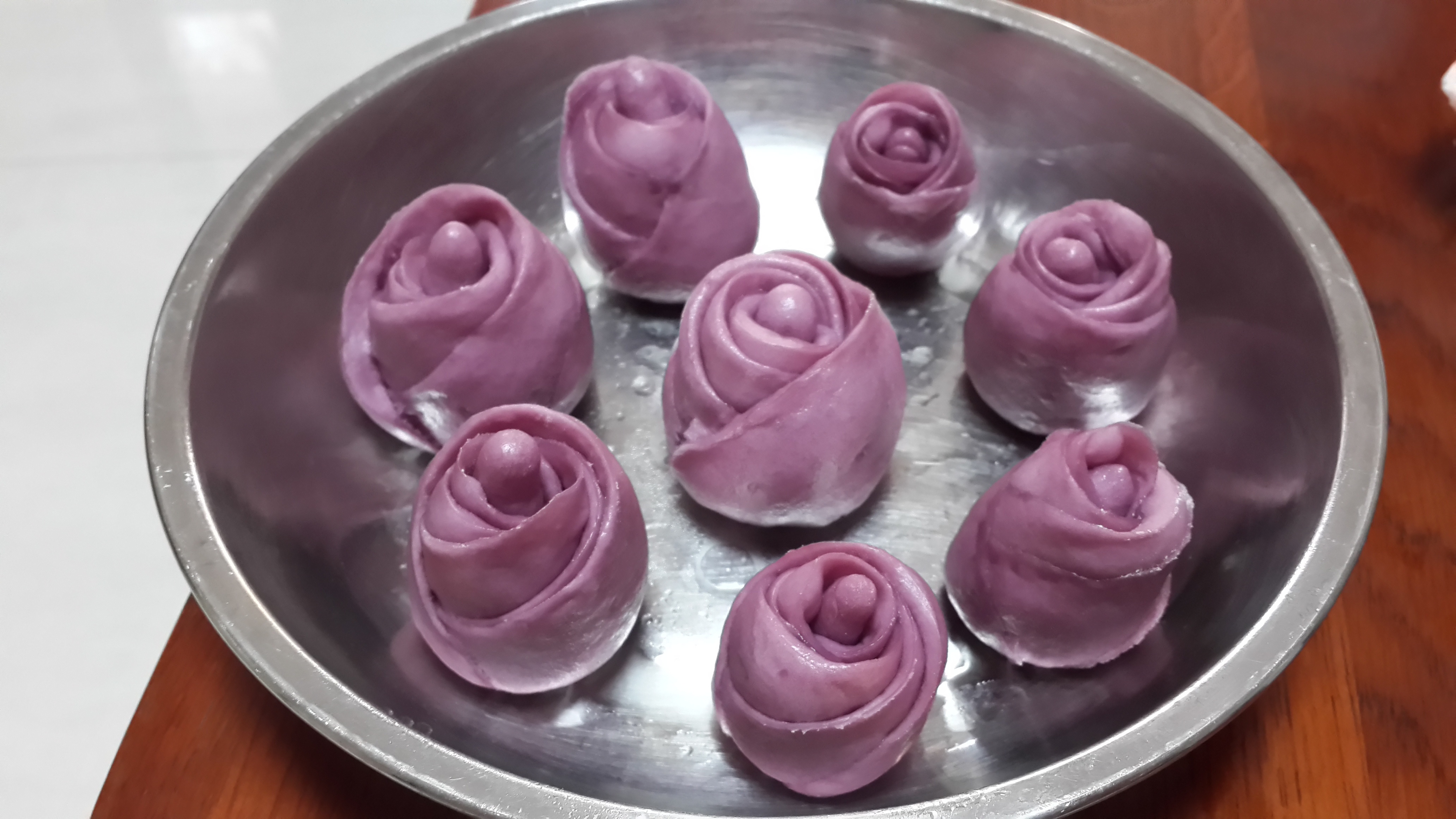 紫薯玫瑰花馒头