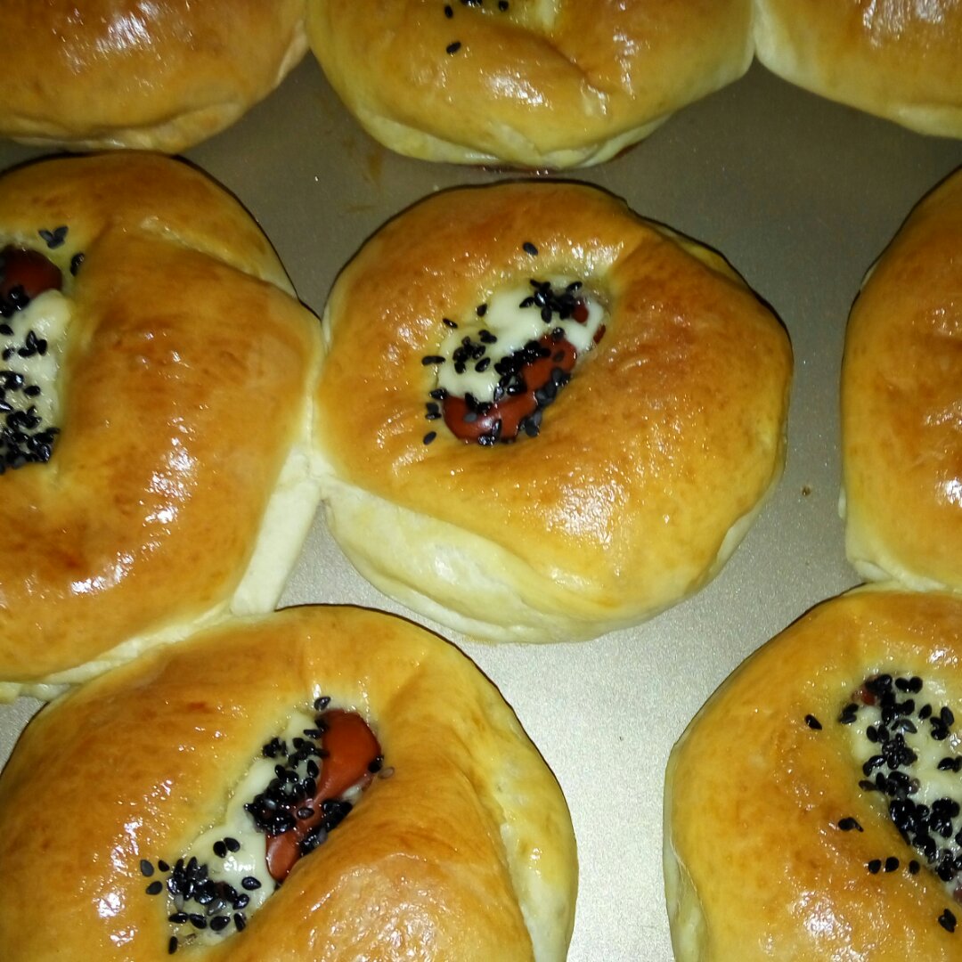 火腿肠早餐面包（一次发酵法）