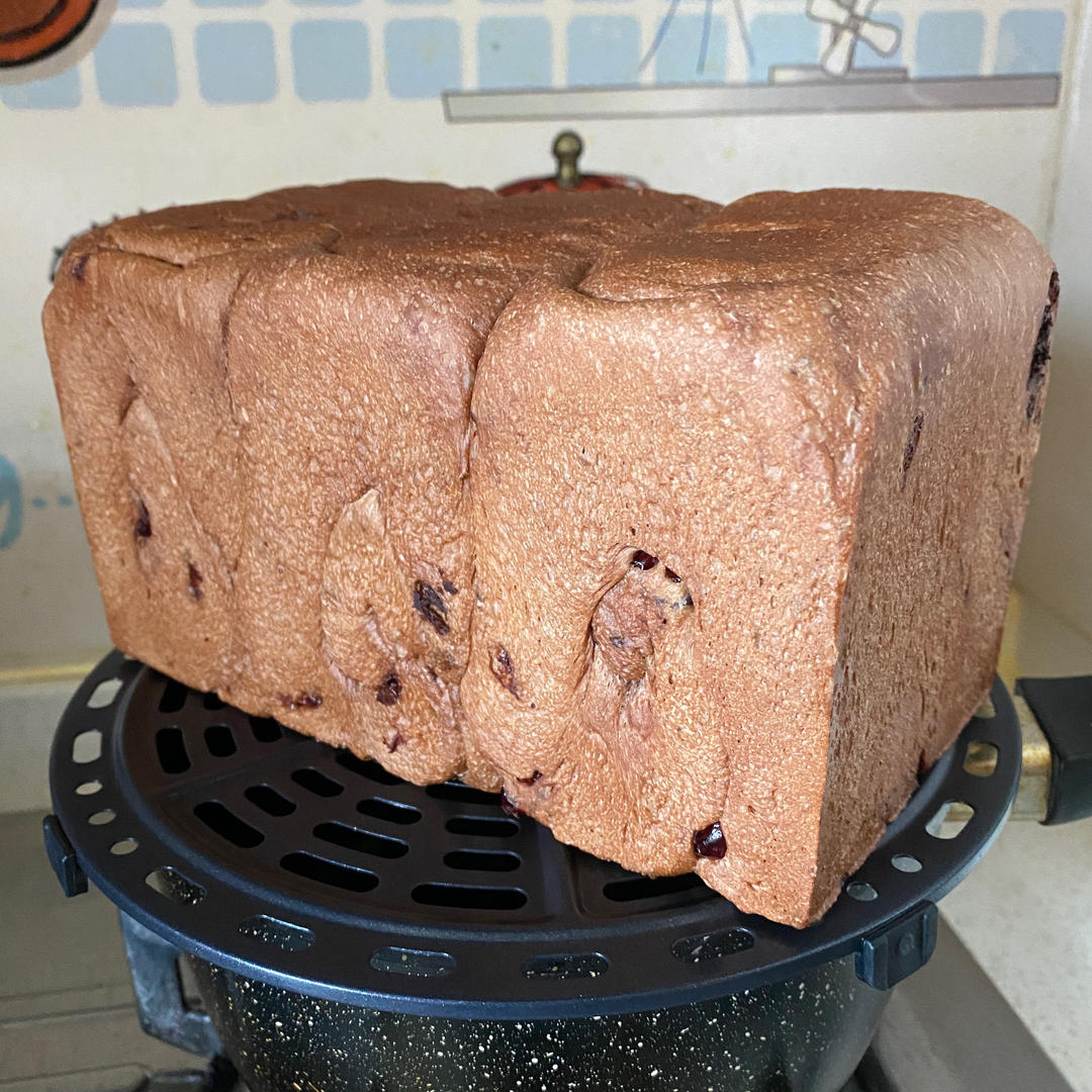 隔夜冷藏发酵快速缩短时间             巧克力蔓越莓吐司