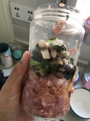 宝宝辅食 香菇时蔬烧肉丸➕芝麻海苔胚芽杂粮饭➕玉米面糊糊的做法 步骤5
