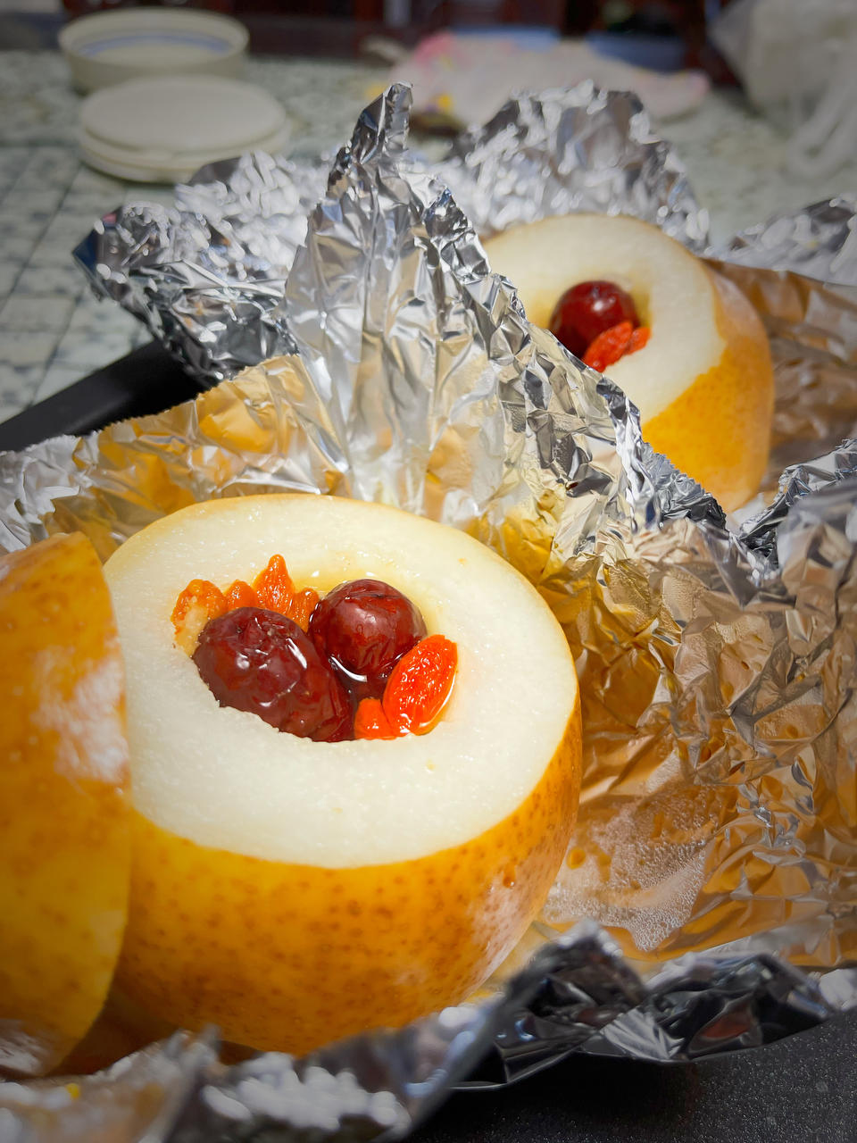 润肺止咳！秋冬季必备～空气炸锅之烤梨