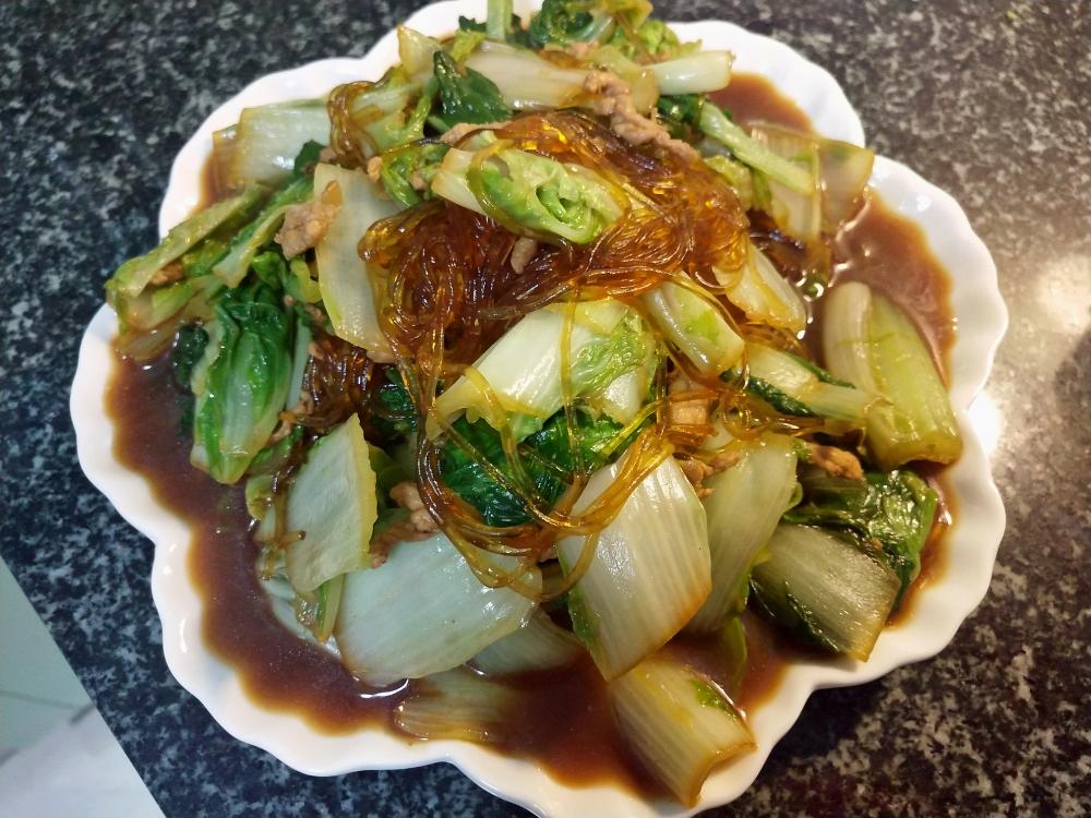 肉丝炒奶白菜的做法