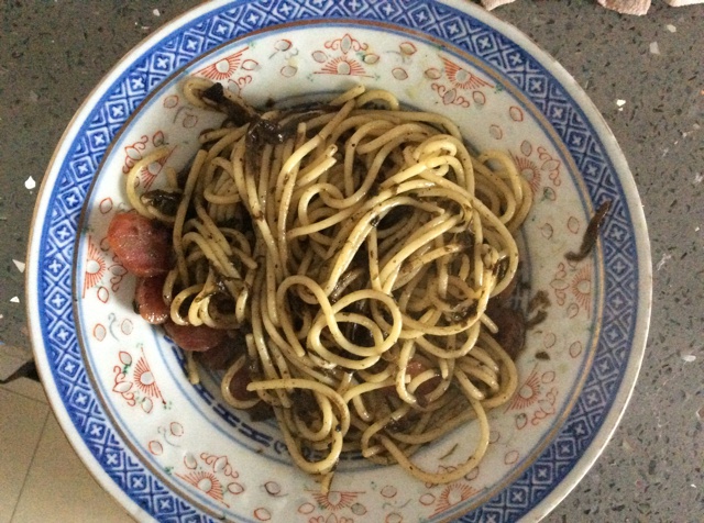 可能是最好吃系列--橄榄菜培根意面