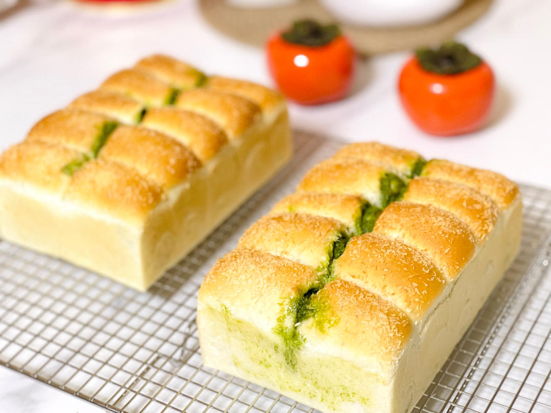 抹茶奶酥小金砖（70%中种吐司）