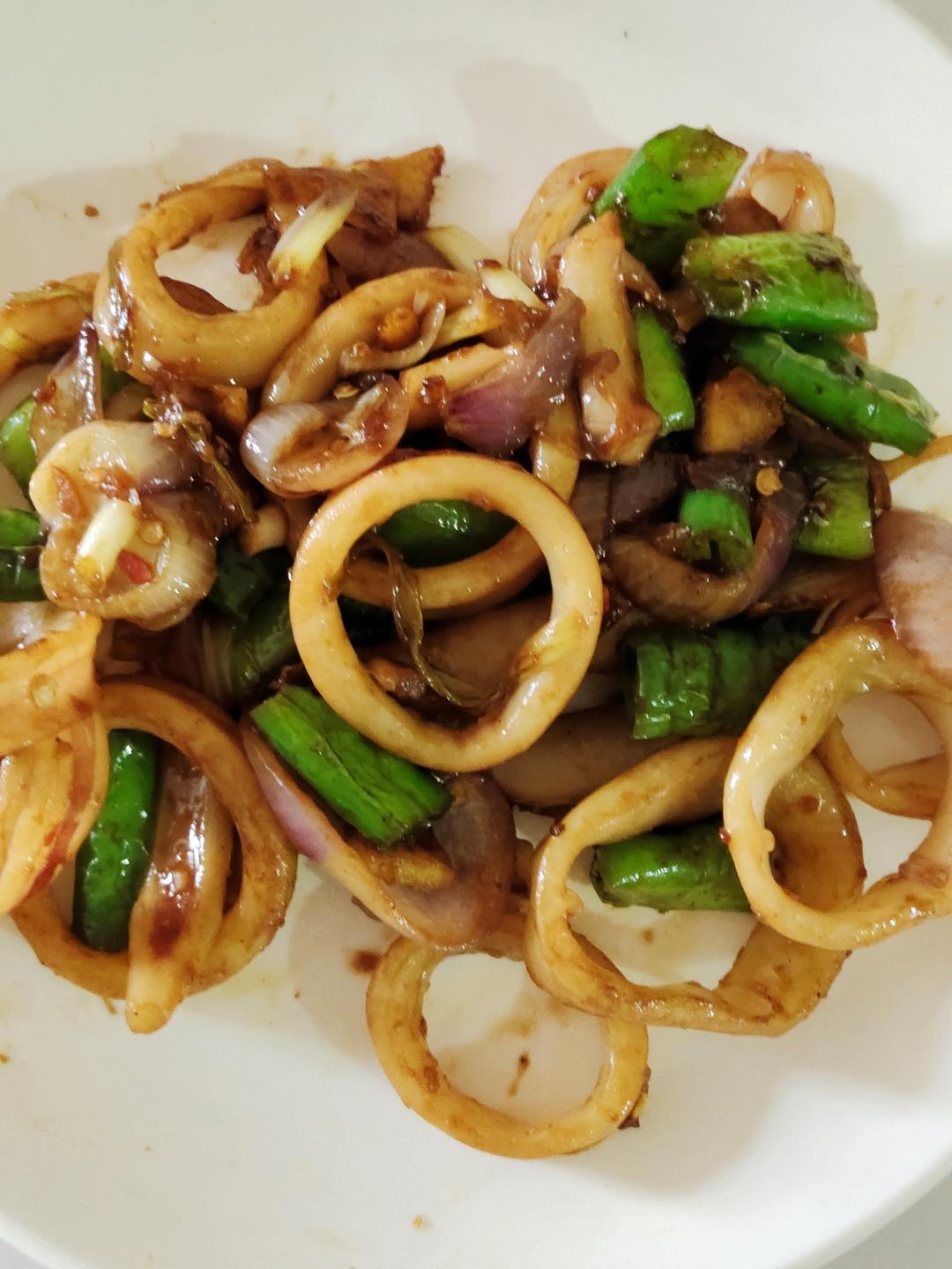 家常菜～酱爆鱿鱼/鱿鱼圈