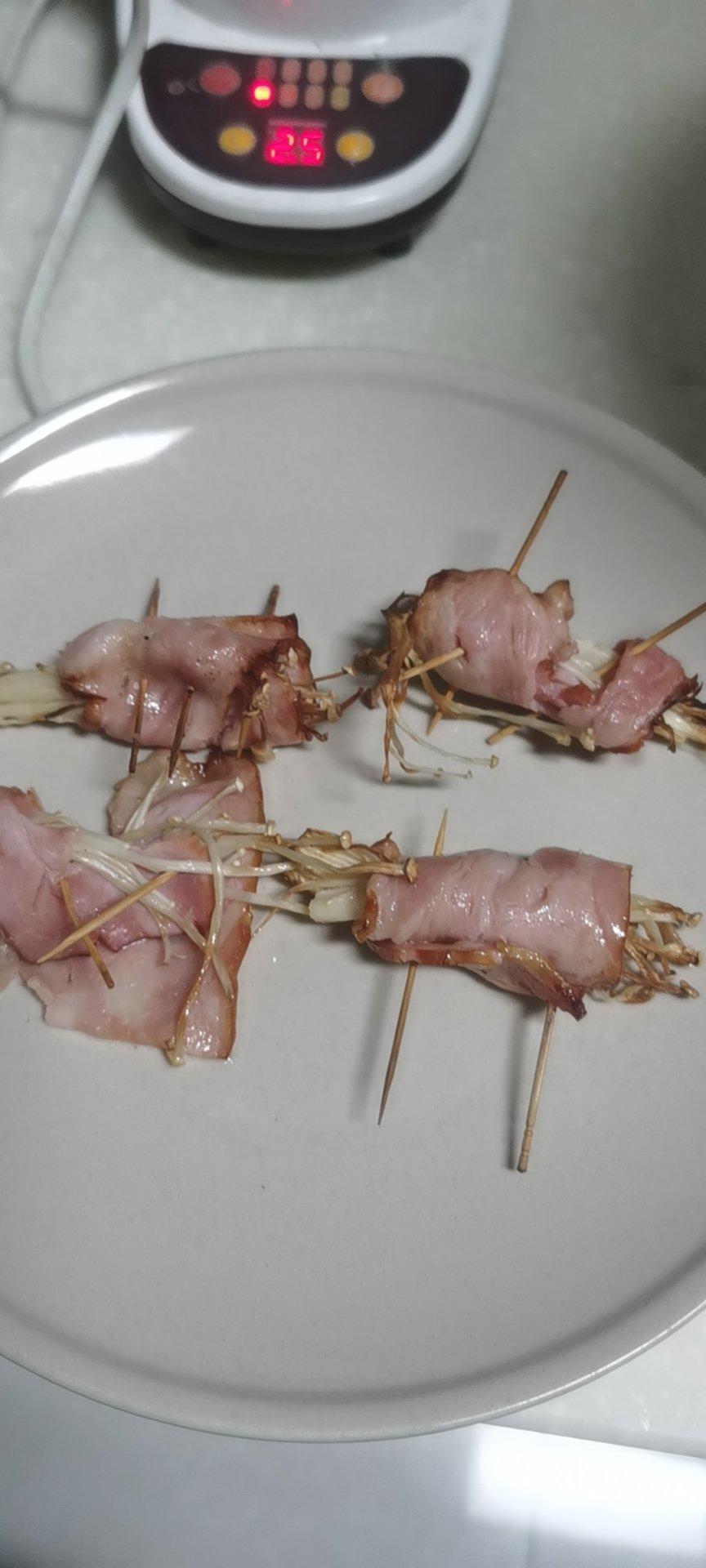 空气炸锅金针菇培根肉卷