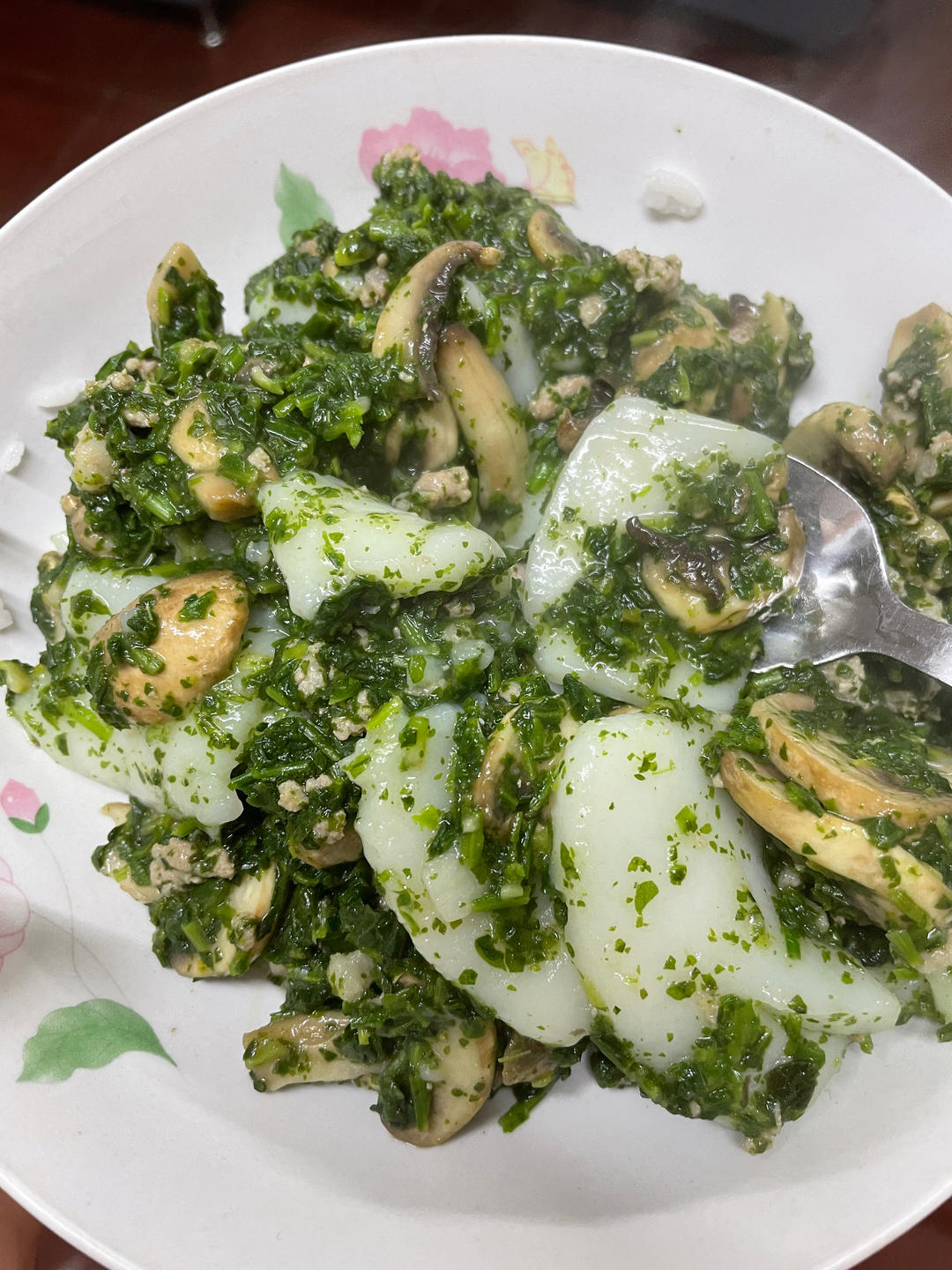 荠菜肉末蘑菇年糕-鲜得来