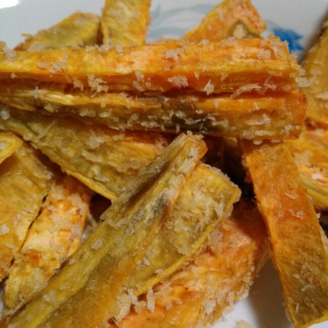 椰蓉烤红薯条（健康夜宵）
