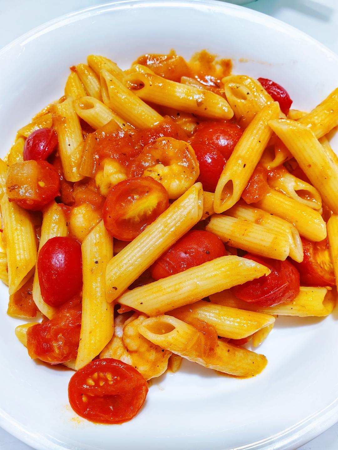 浓郁鲜香的番茄虾仁意大利面🍝好吃有营养