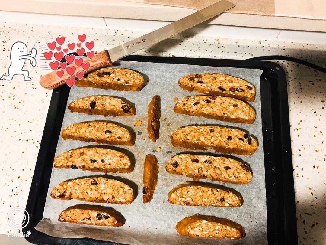 【健康零食】燕麦坚果意式脆饼