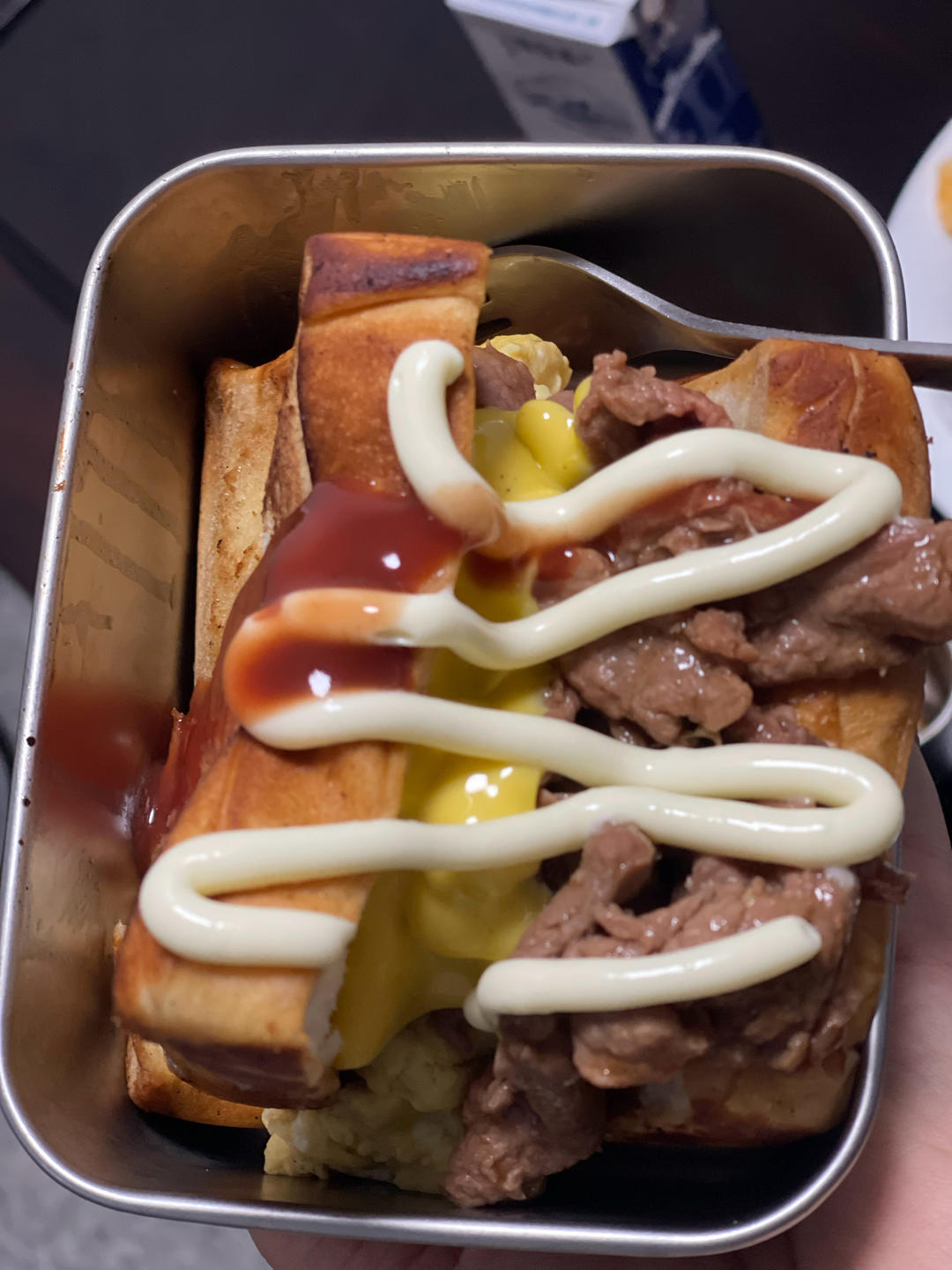 【能量早餐】照烧肥牛韩式厚蛋吐司