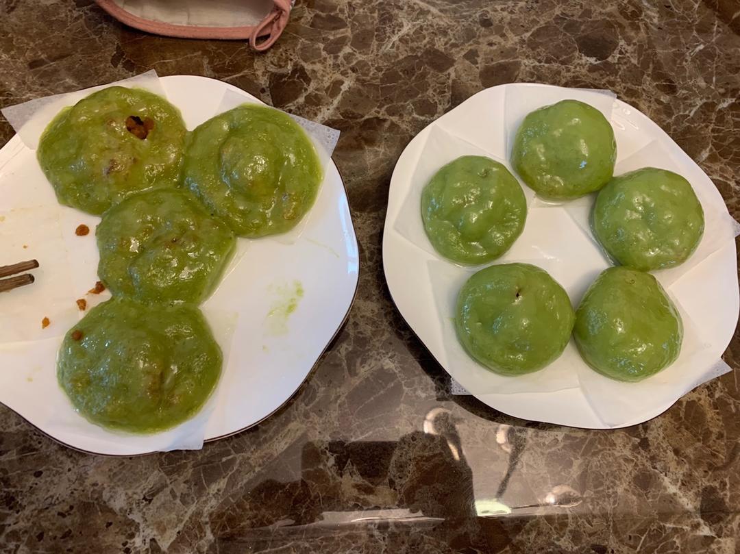 网红青团～～咸蛋黄肉松青团