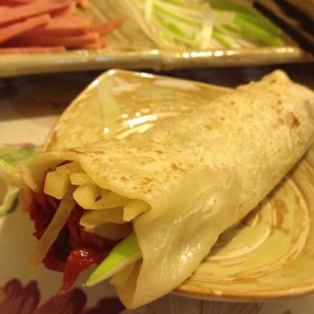 天使魔鬼婵做的煎饼卷菜